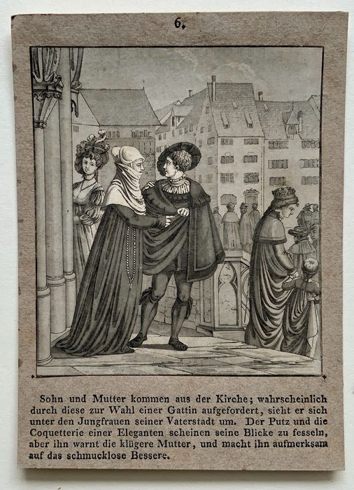 Complete: Johann Martin Usteri (1763-1827) Mutter True [Trails of Motherhood] - Caricature - Social History