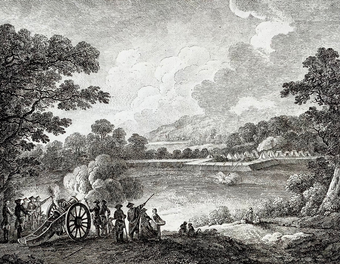 1748 BORDATA MILITARE Schellenberg 'Von der Lafete' Obici da artiglieria da campo