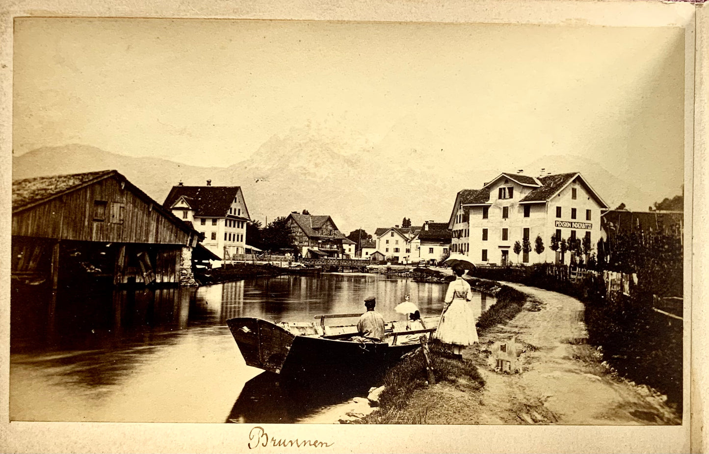 1860 Lago dei Quattro Cantoni, album souvenir, 10 primissime foto all'albumina, Svizzera 