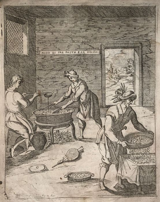 1622 Antonio Tempesta (1555-1630); Fr. Villamena (d.1624) Pasta!! Food Culinary
