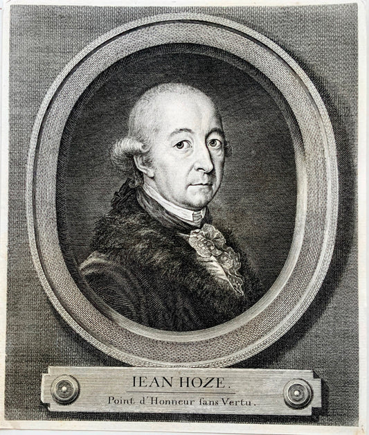 1787 [Joh. Heinrich Lips, 1758-1817] del. Folio - Portrait JEAN HOZE Swiss physician