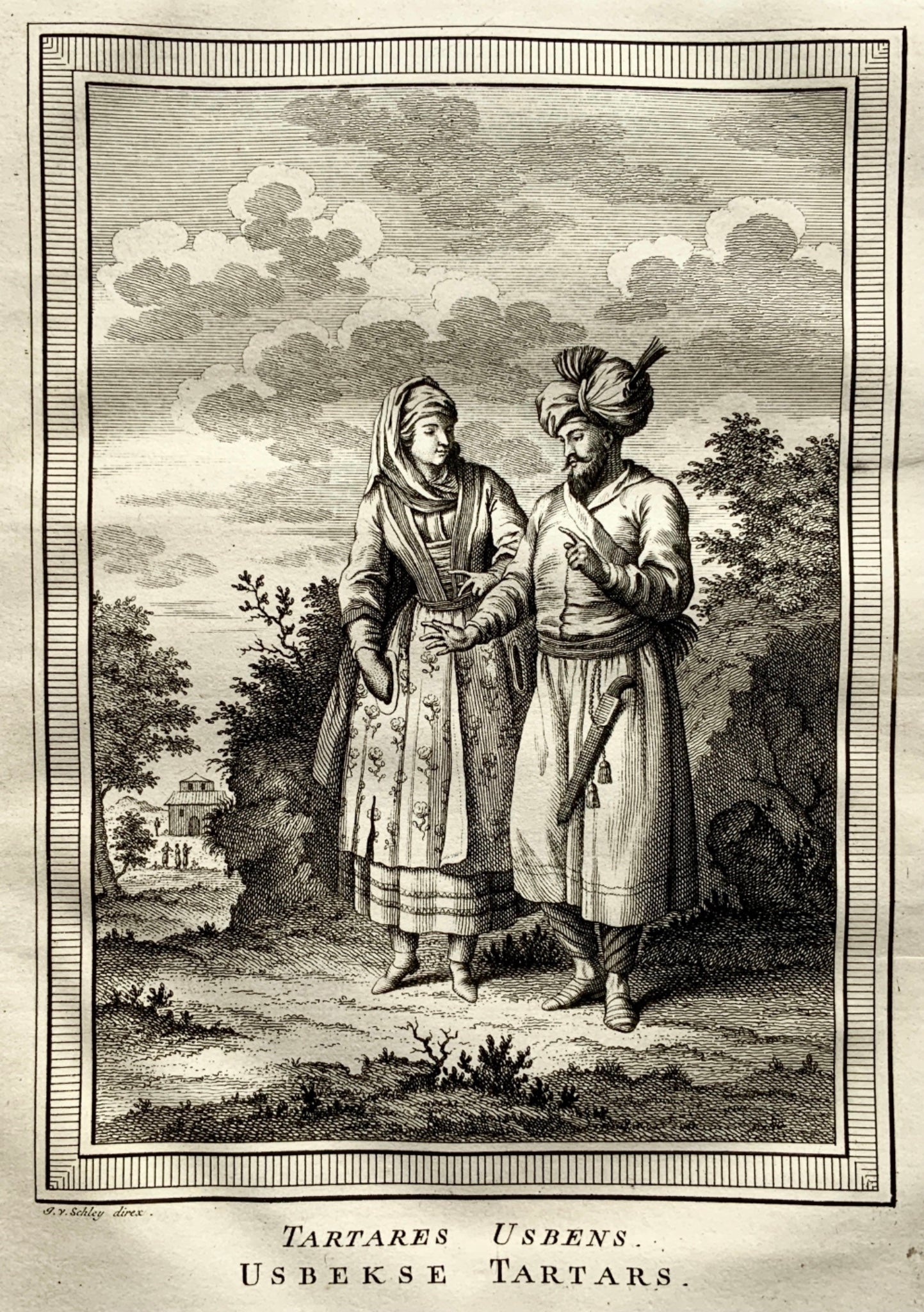 1772 Schley - 'Tartares Usbens'. Uzbekistan. Usbek Tartars. engraving - Travel