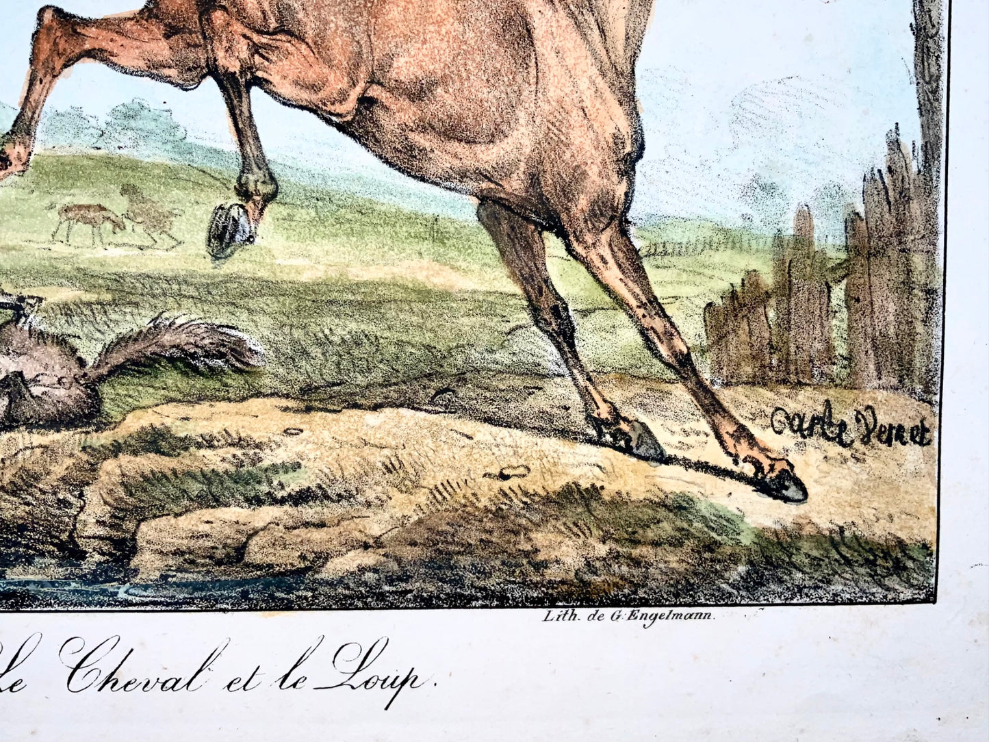 Carle Vernet (1758-1835) - INCUNABOLI DI LITOGRAFIA G. Engelmann - Cavallo Volpe