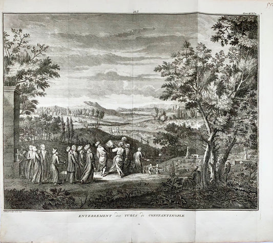 1729 B. Picart: Funeral Procession in Turkey at Constantinople - Large folio - Religious art