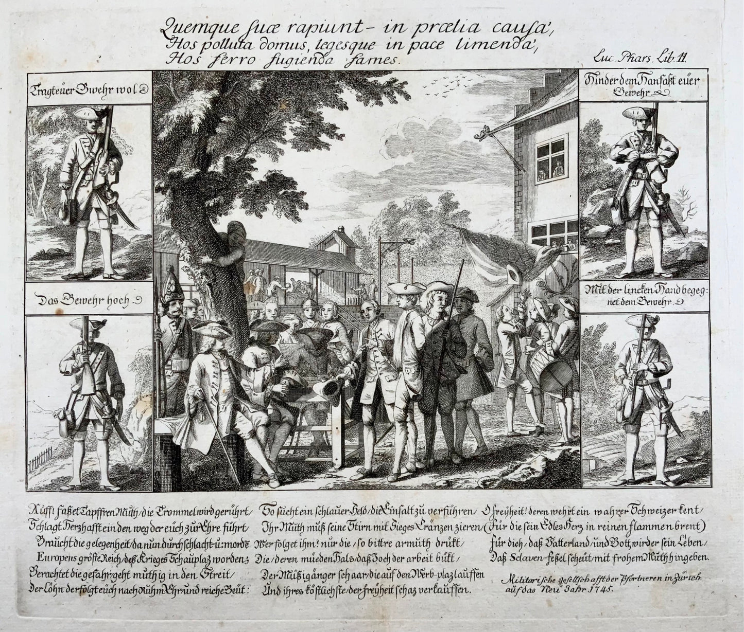 1745 Military Broadside, Quemque suae rapiunt, Recruiting Soldiers, Infantry