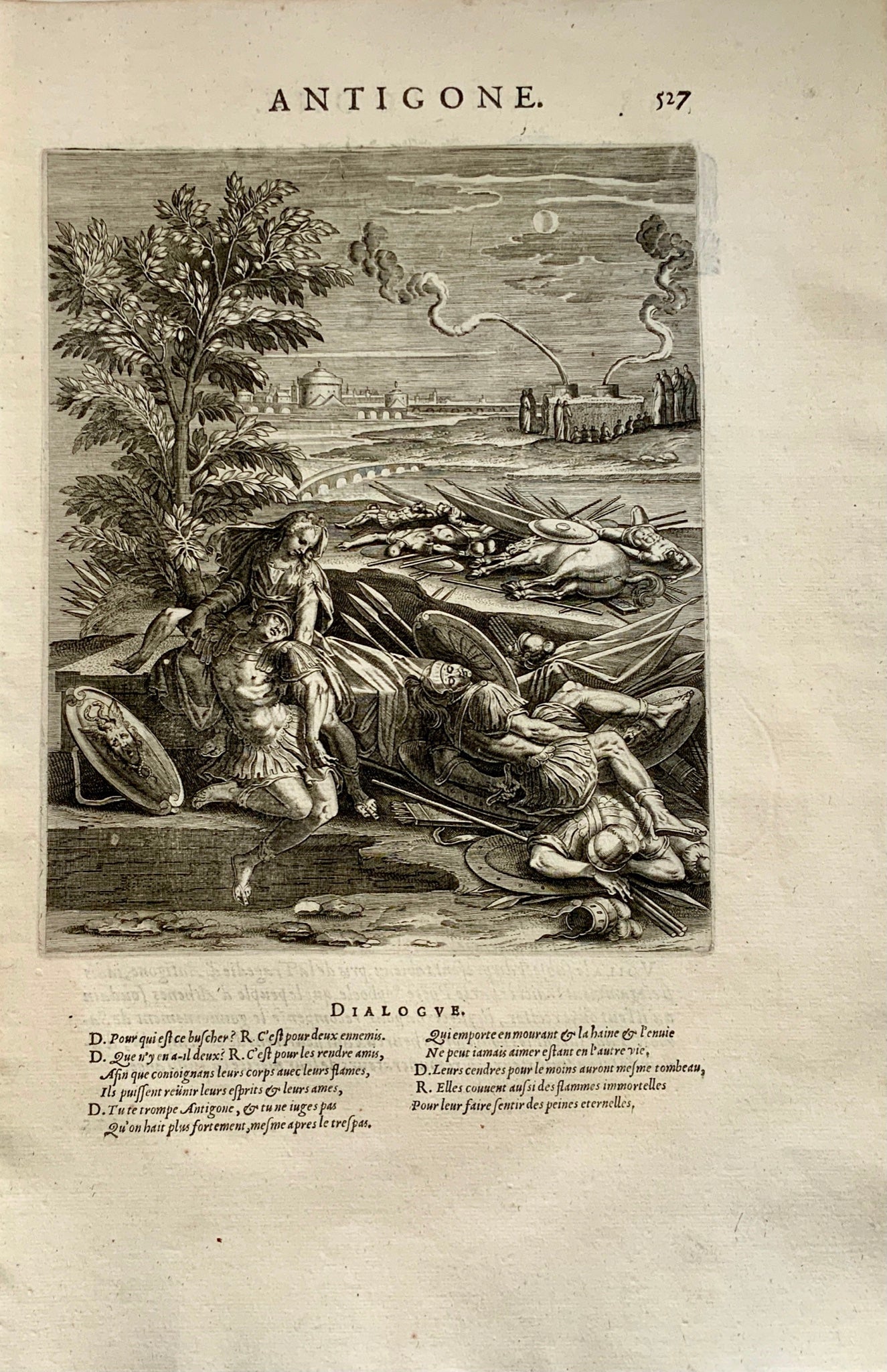 Antoine Caron (1521–1599); Folio - Antigone, the daughter of Oedipus - 1615 - Mythology