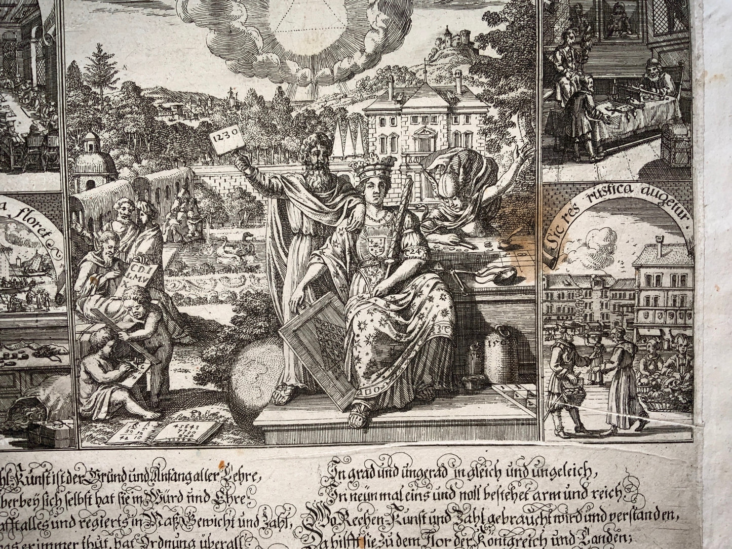 1699 Very Scarce Broadside - ARITHMETICS - Mathematics - Johannes Meyer