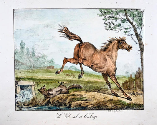 Carle Vernet (1758-1835) - INCUNABULA OF LITHOGRAPHY G. Engelmann - Horse Fox