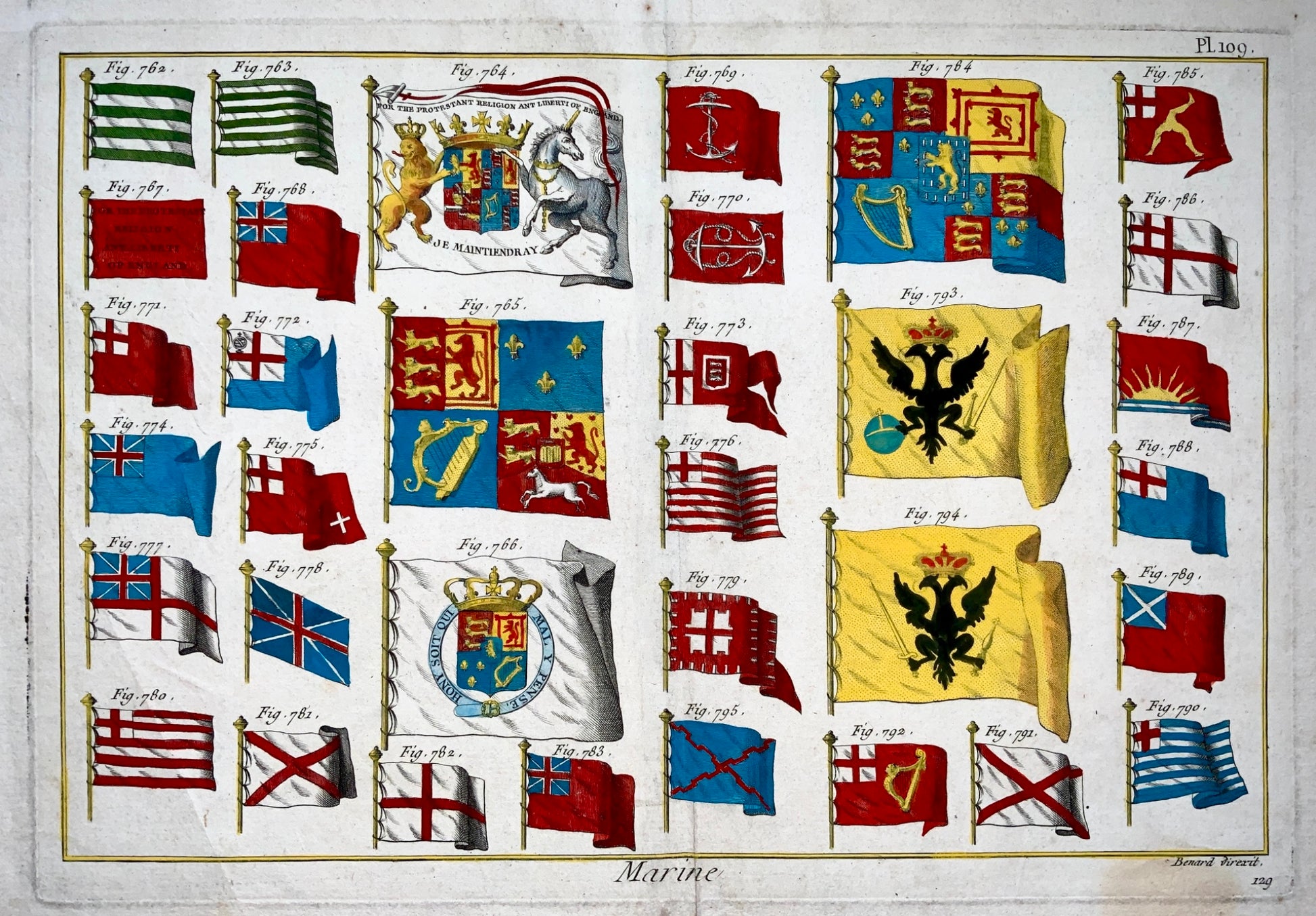 1770c Benard - Marine, Naval Pavillions [Nautical Flags] including BRITAIN