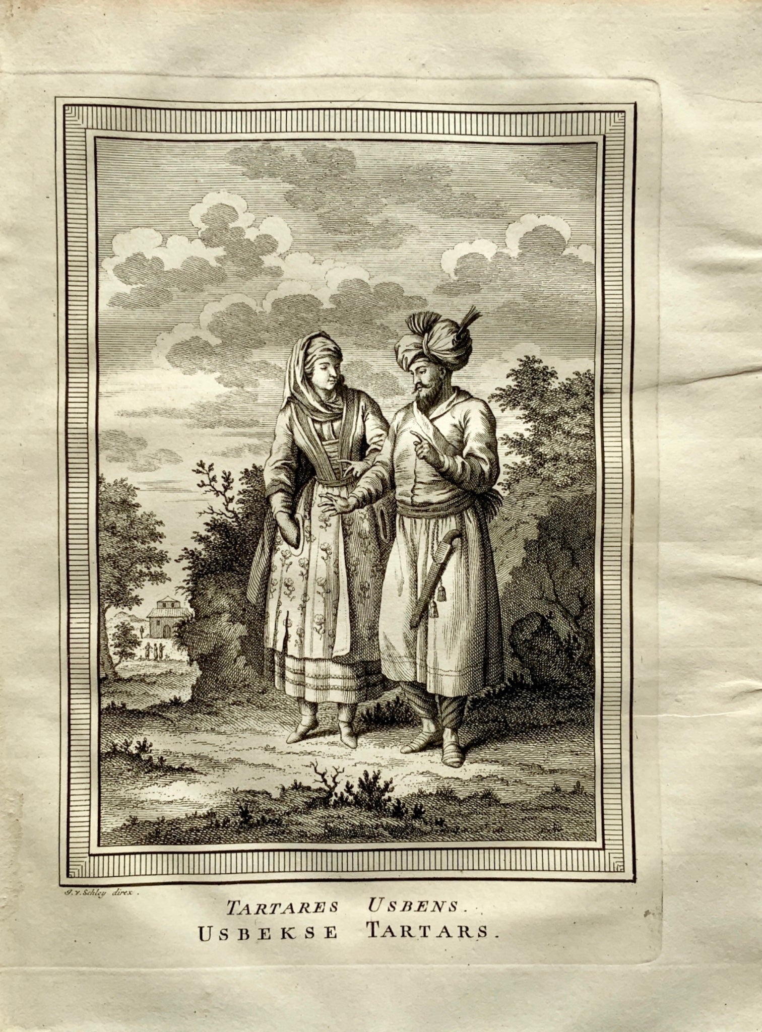 1772 Schley - 'Tartares Usbens'. Uzbekistan. Usbek Tartars. engraving - Travel