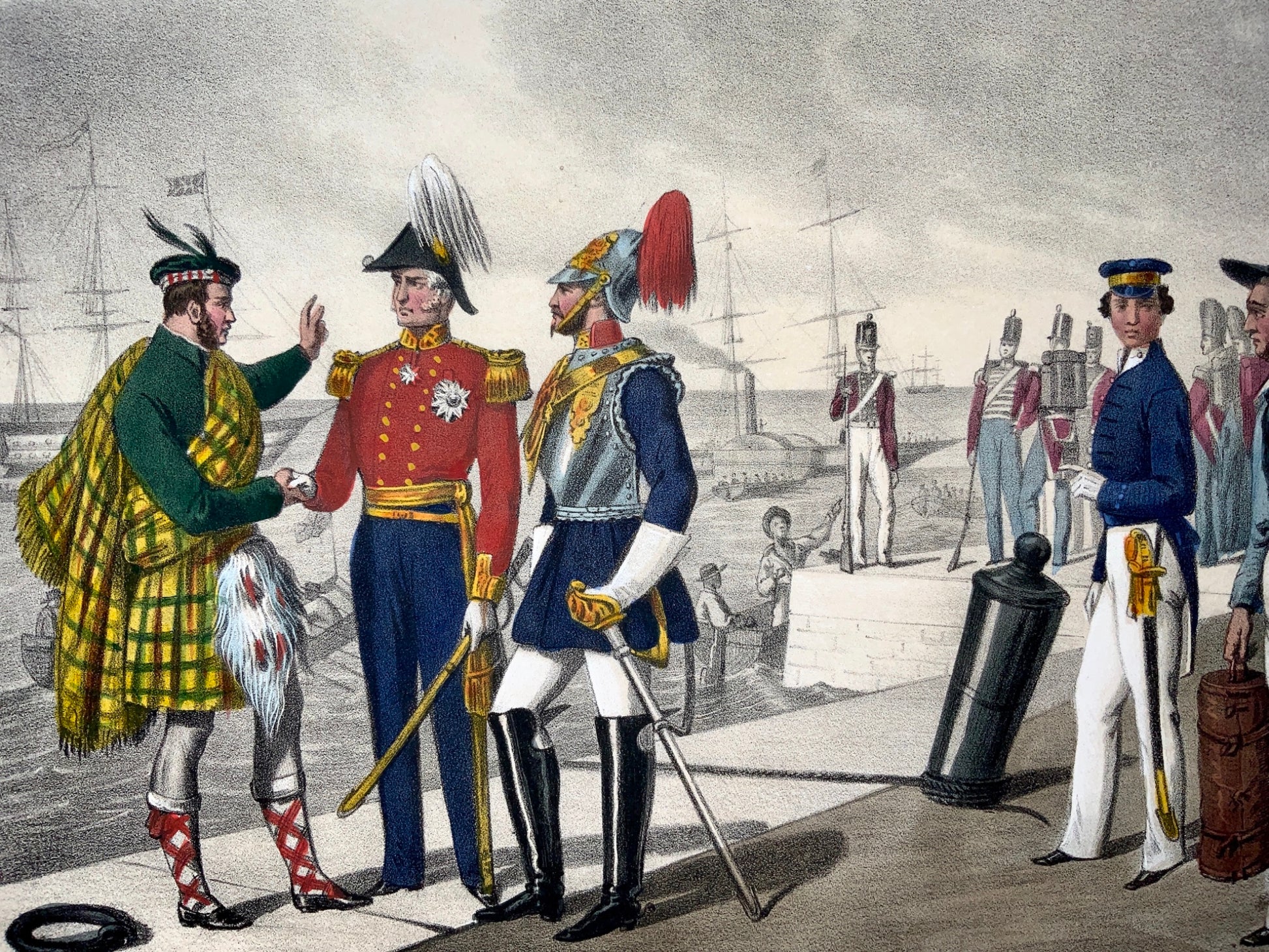 1860 c. Leloir, Bocquin; BRITISH ARMY - Ethnology - hand coloured - Military