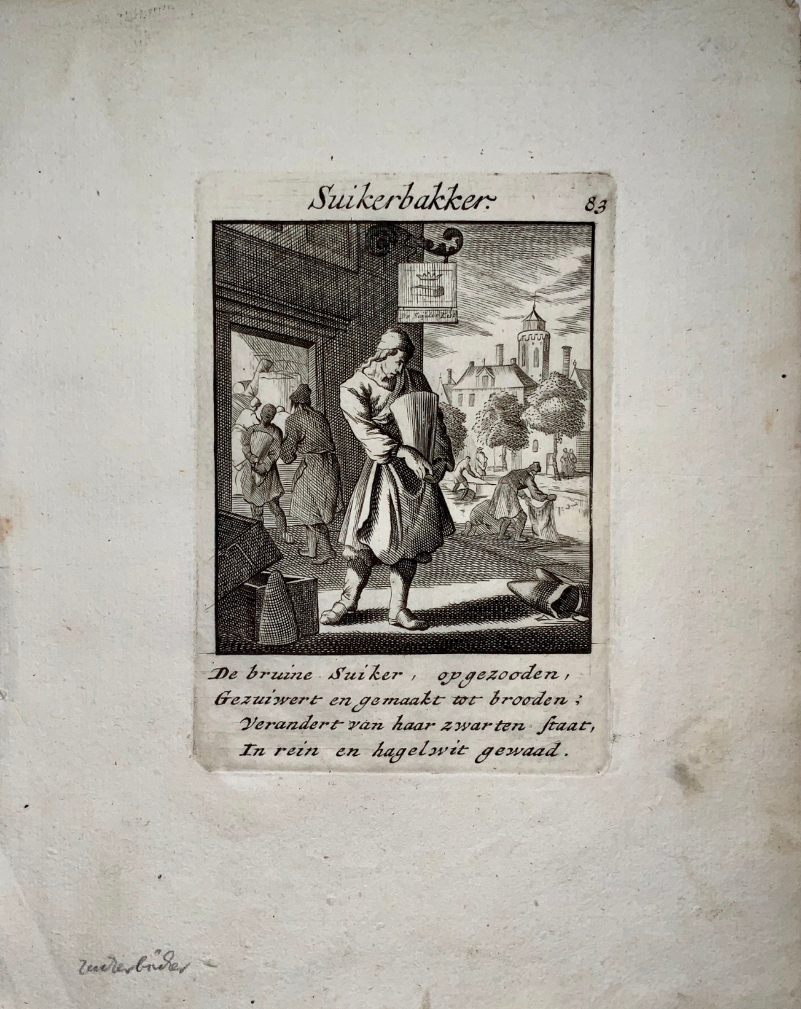 Anthonie de Winter after Jan Luyken - The Sugar Baker - 1695 - Food