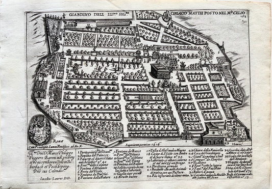 1616 G. Laurus -  1st ISSUE - Gardens of the Villa Mattei on Monte Celio Italy