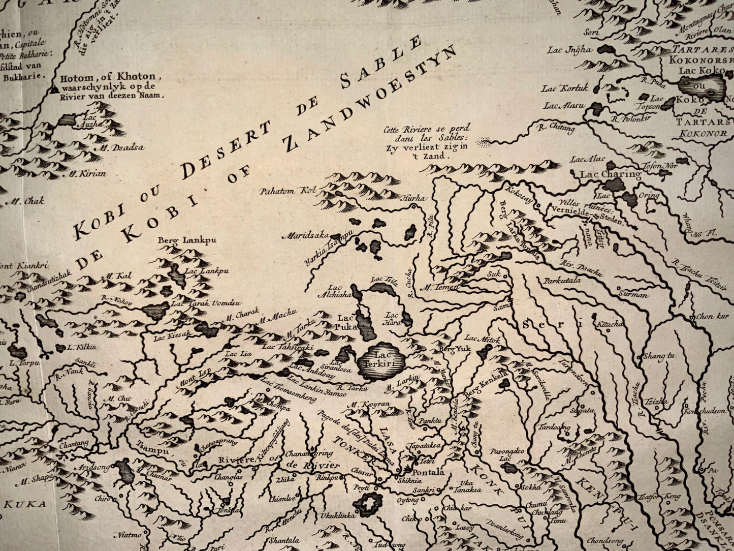 1770 Schley -  'Carte du Grand Thibet' Map of Tibet, China - Fine - Map - Travel