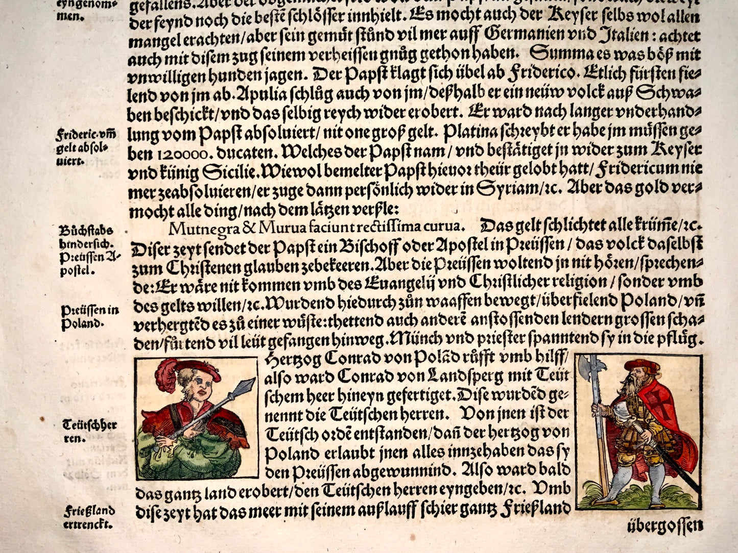 1548 Vogtherr (1490-1556) Woodcut leaf Banquet - Jerusalem Holy Wars 1228 - Military history, Food