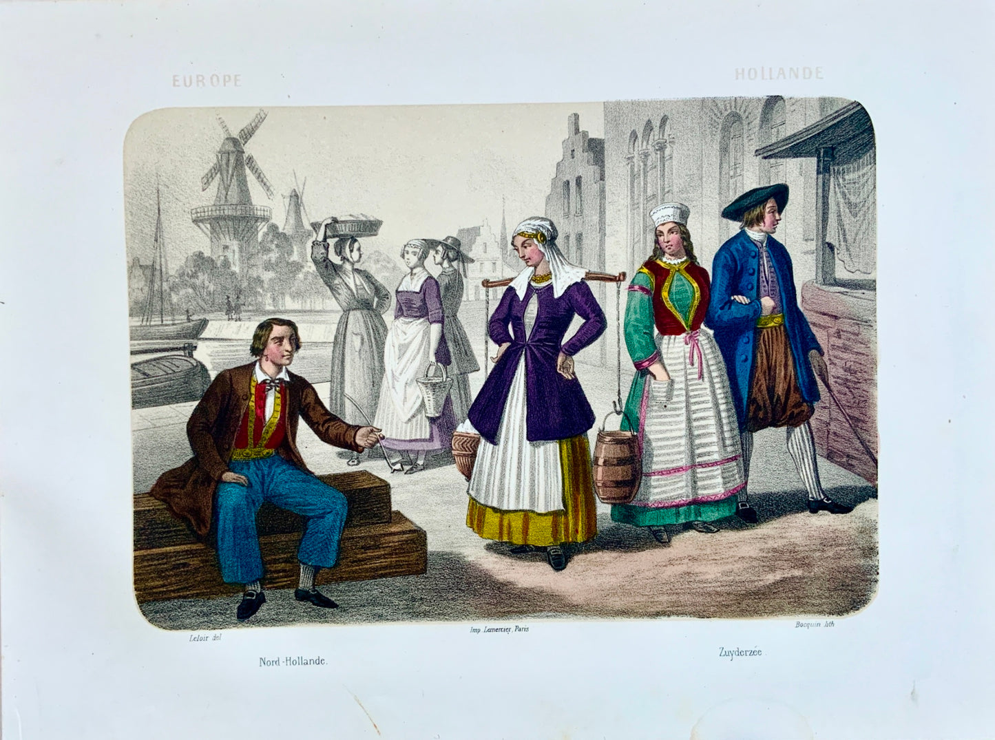1860 c. Leloir, Bocquin; NETHERLANDS HOLLAND - Costume - hand coloured