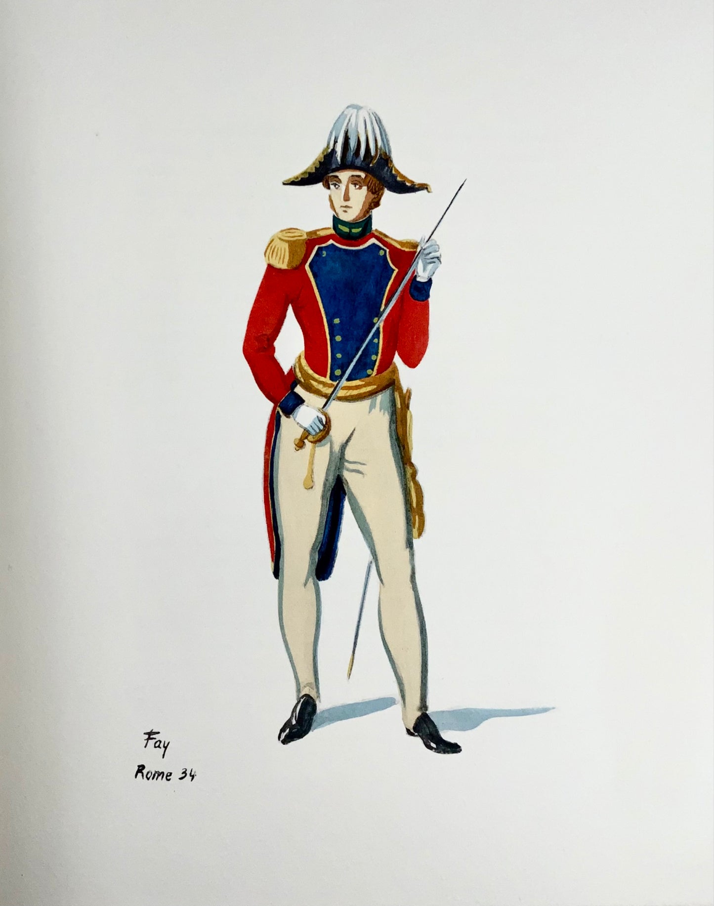 1935 History of Swiss Guards; 24 hand coloured plates, bibliophile example, military history