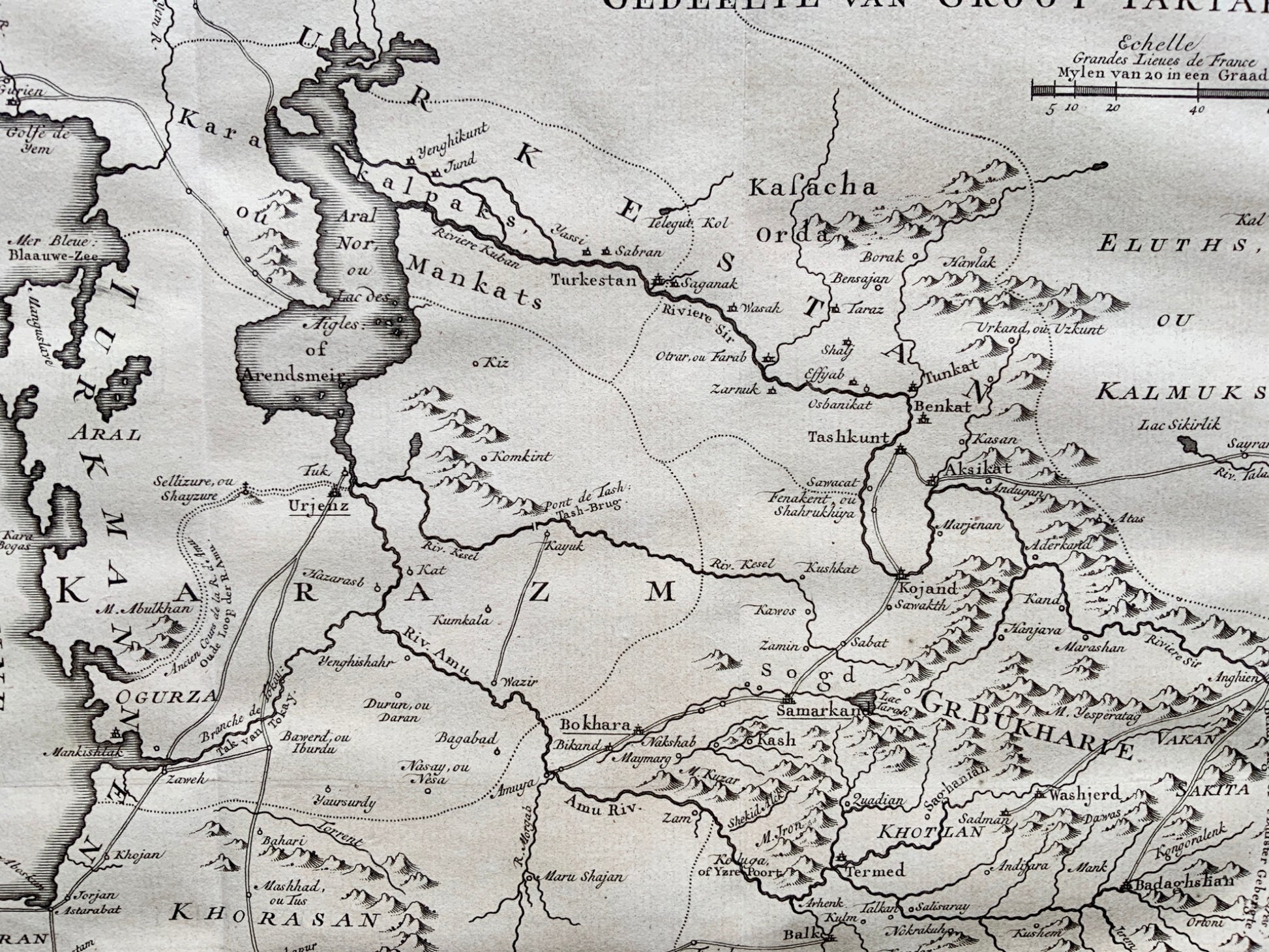 1770 Schley 'Karazm, Turkestan & Grande Bukkarie'. Map of Central Asia. - Fine - Travel