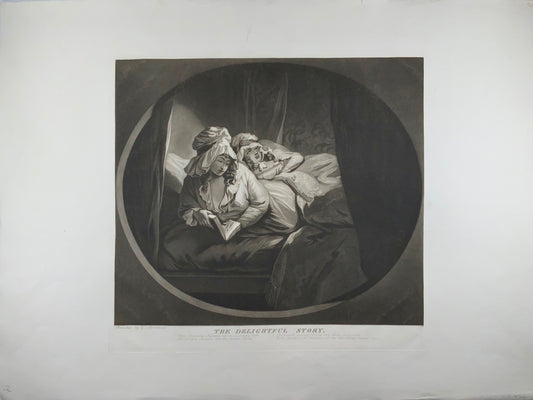 1787 The Delightful Story, Large mezzotint by William Ward after George Morland, Classical Art