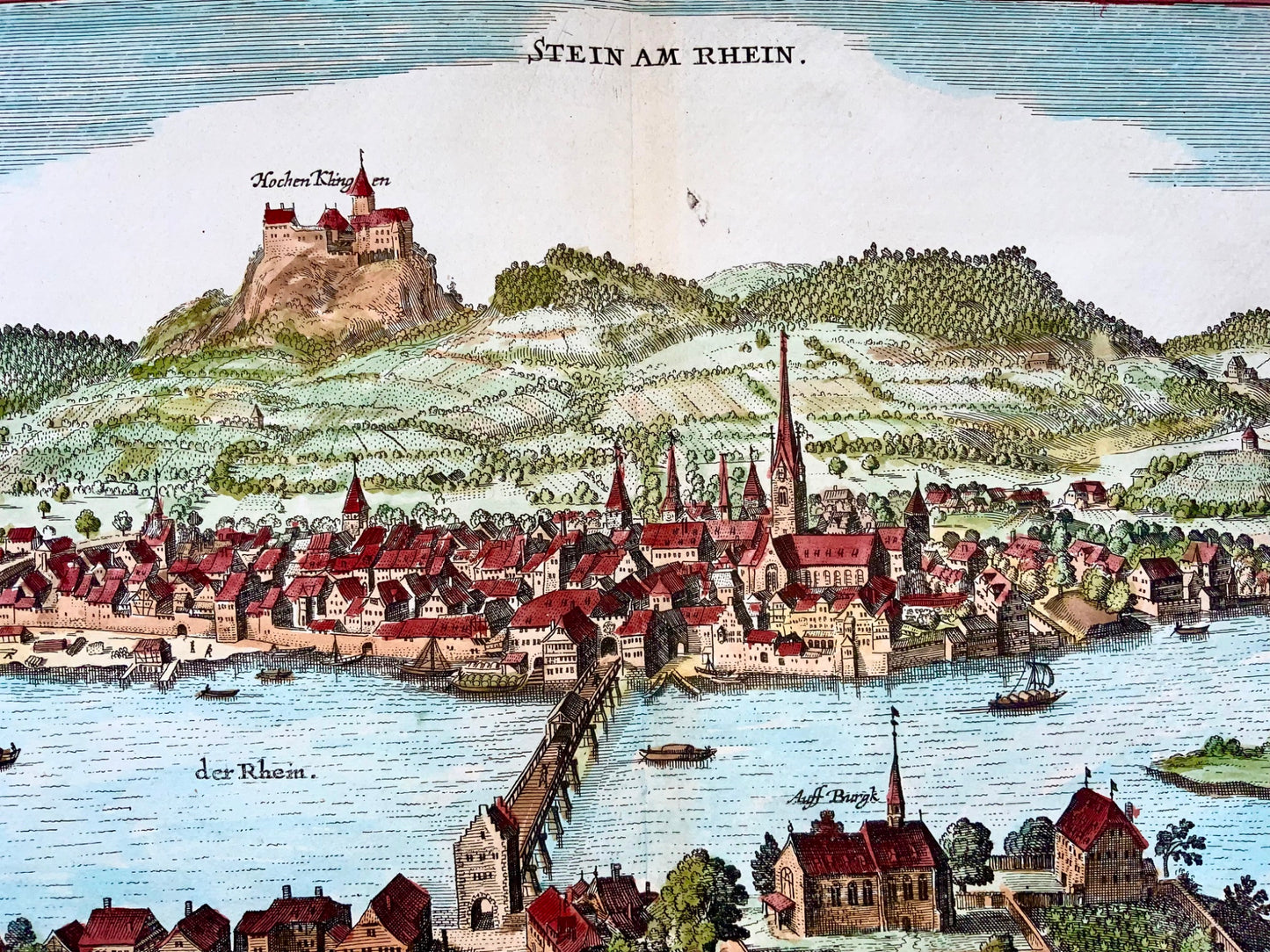 1654 Merian, Stein am Rhein, large double folio, Switzerland
