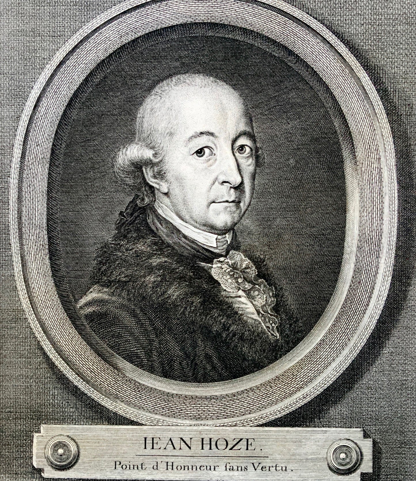 1787 [Joh. Heinrich Lips, 1758-1817] del. Folio - Portrait JEAN HOZE Swiss physician