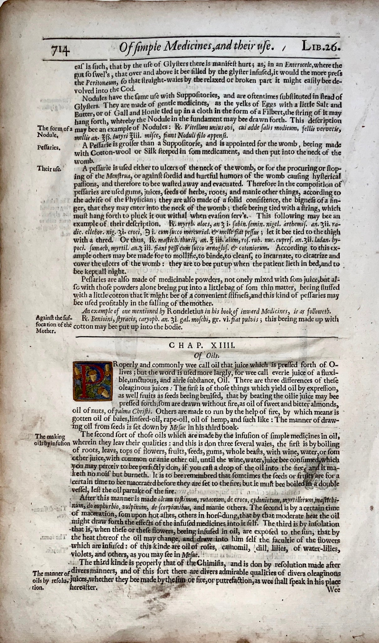 1649 SURGICAL INSTRUMENTS SYRINGE - Ambroise Paré FOLIO fine handcol woodcut - Medicine