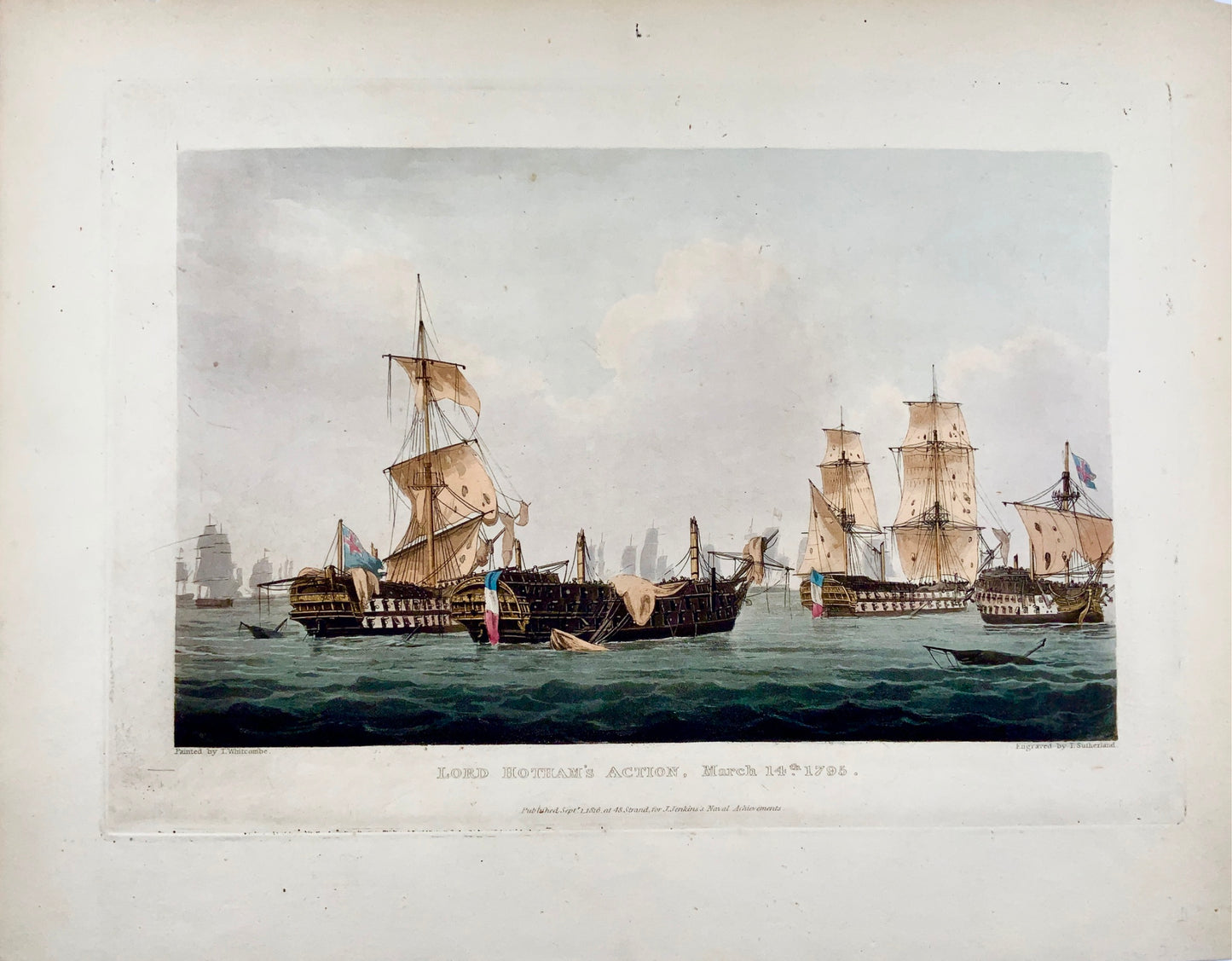1816 Whitcombe; Sutherland - Maritime: Lord Hotham’s Action Revolutionary Wars - Ships, Sea Battle