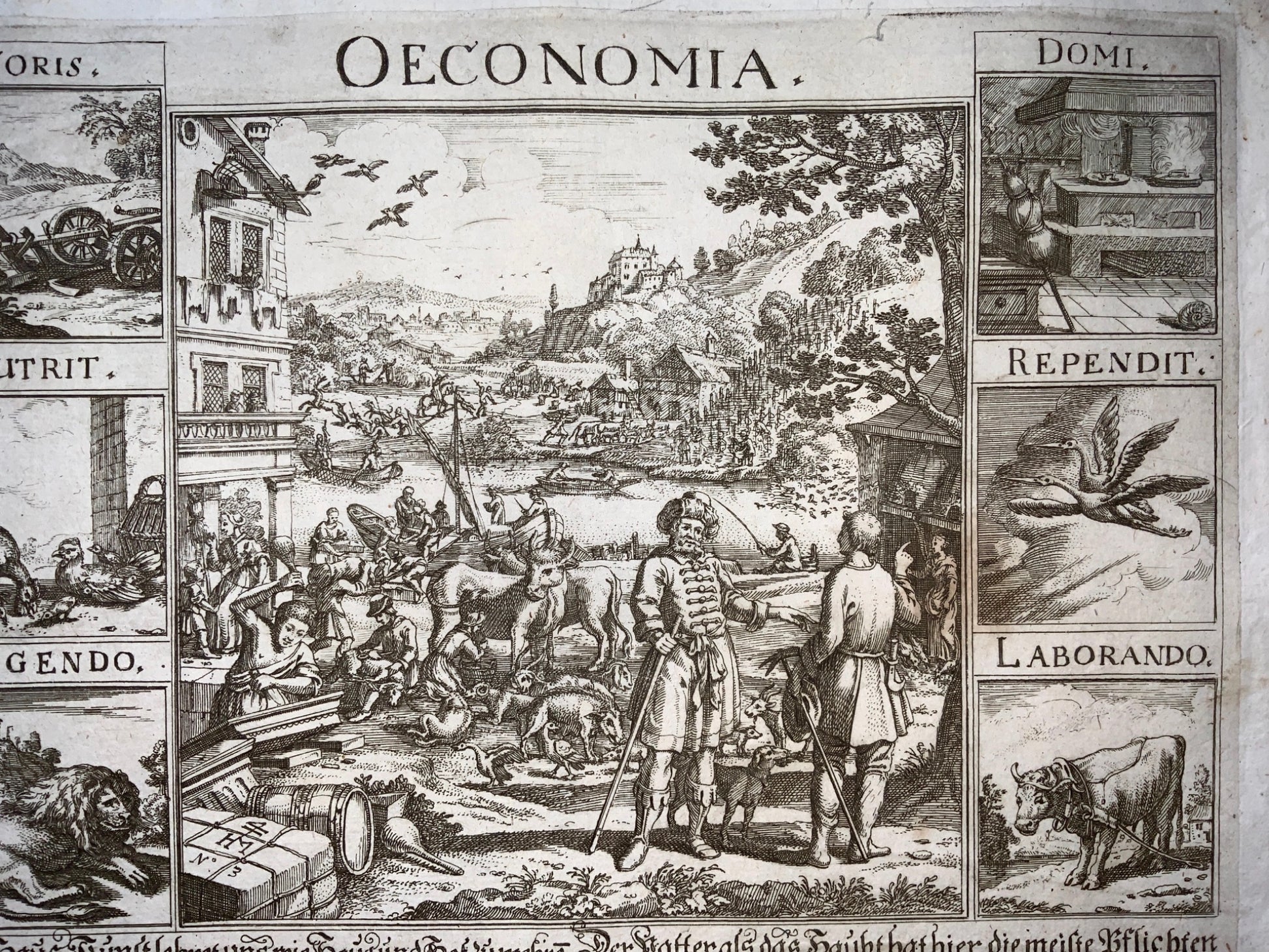 1703 Very Scarce Broadside - ECONOMICS TRADE - OECONOMIA - Johannes Meyer