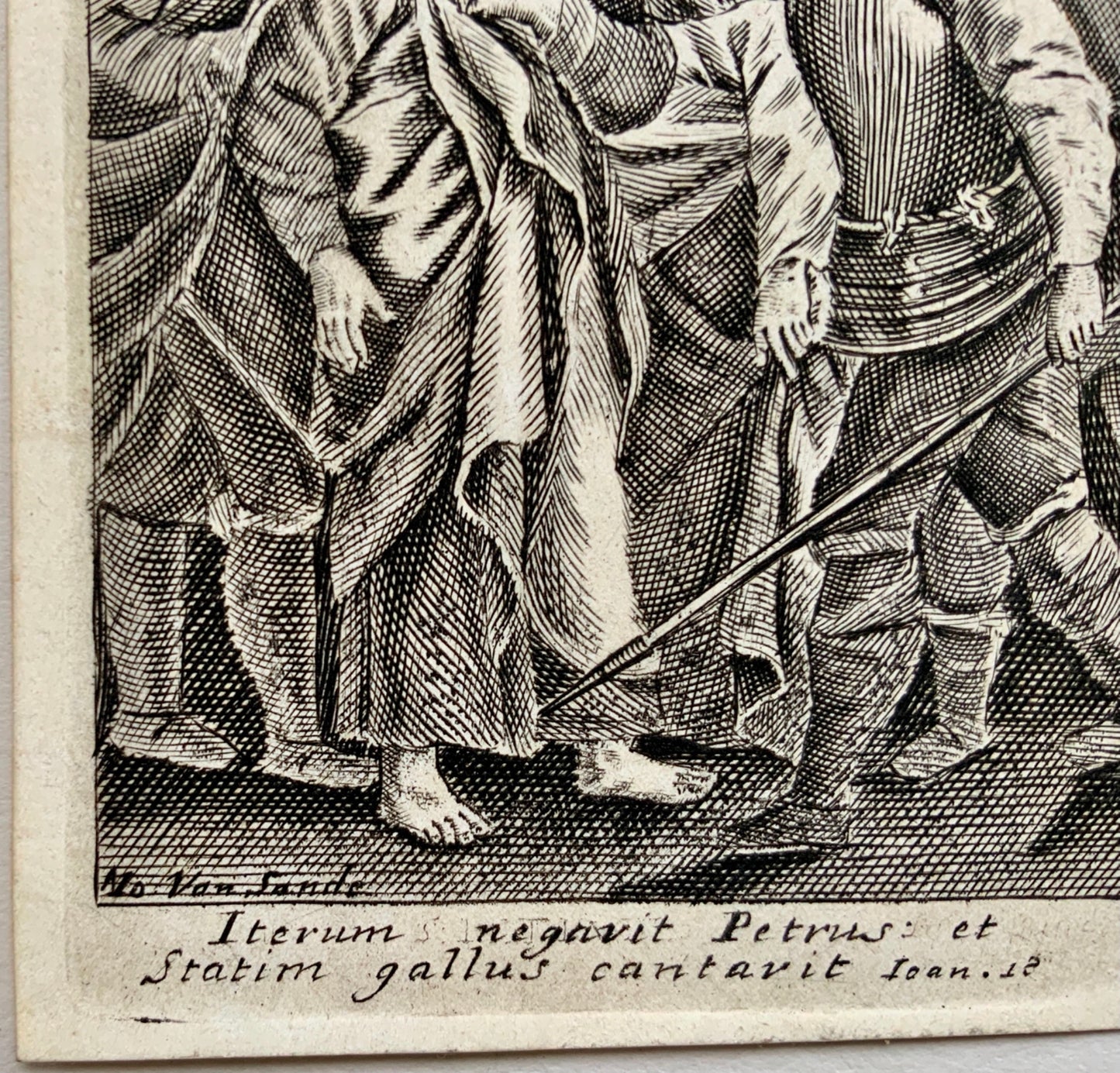 1630 Joannes van de Sande (1600-ca. 1670) PETER Devotional engraving on VELLUM