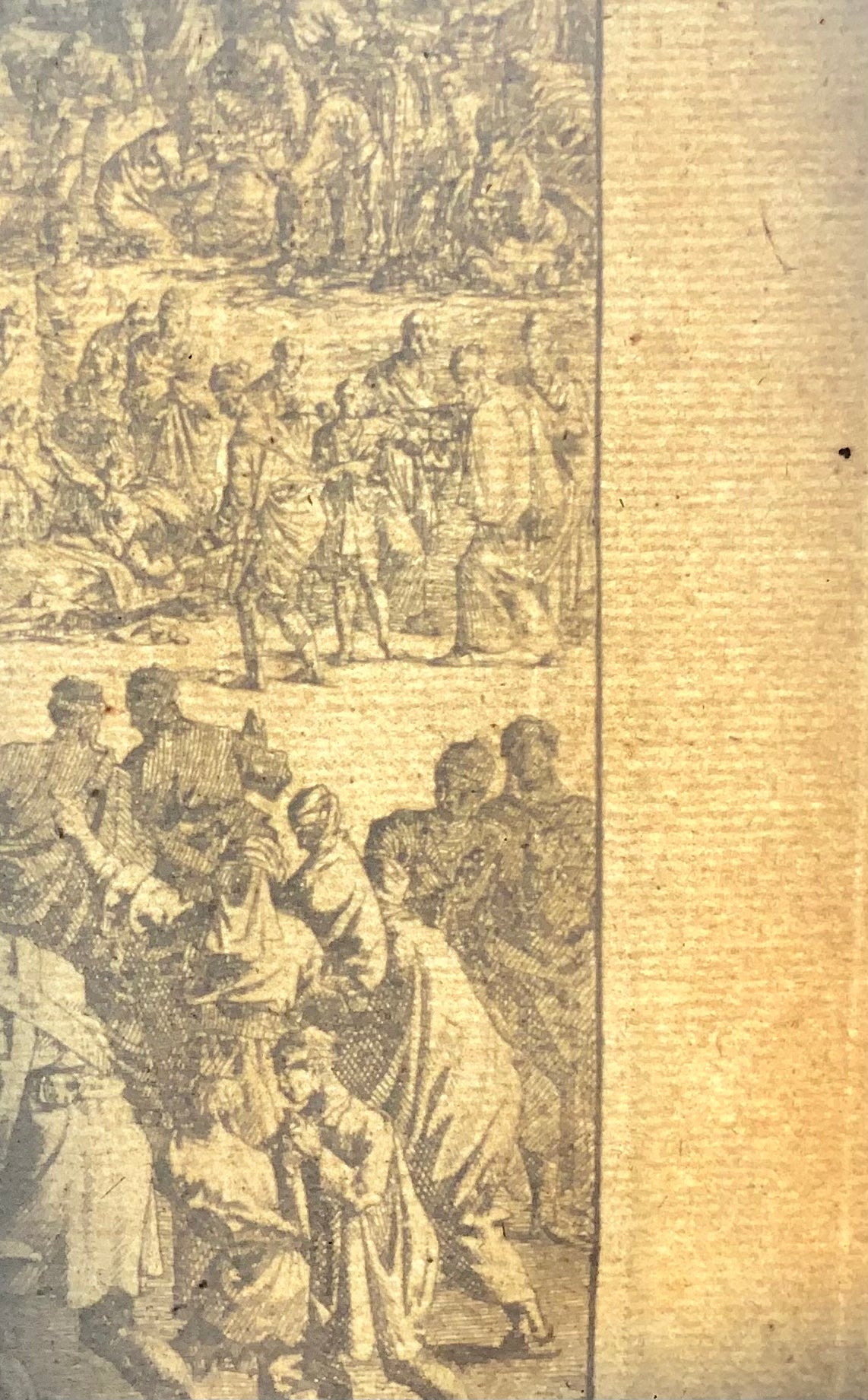 1708 Cristo guarisce i malati, Joh. Luyken, Bibbia, grande foglio a doppia pagina 52,8 cm