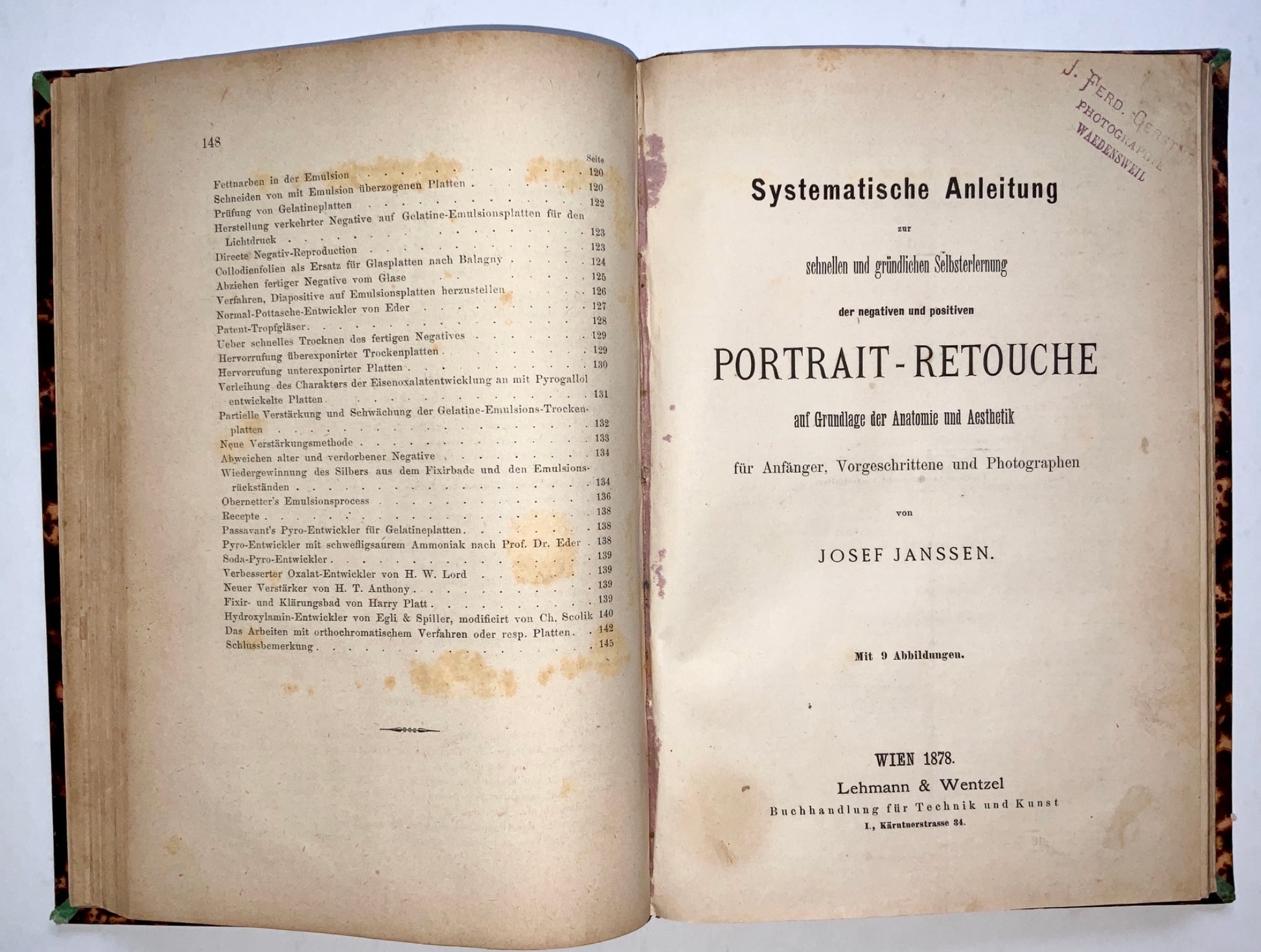 1878-85 Janssen PORTRAIT-RETOUCHE David Schlick Bromsilber-Gelatine - Photography - Rare Books