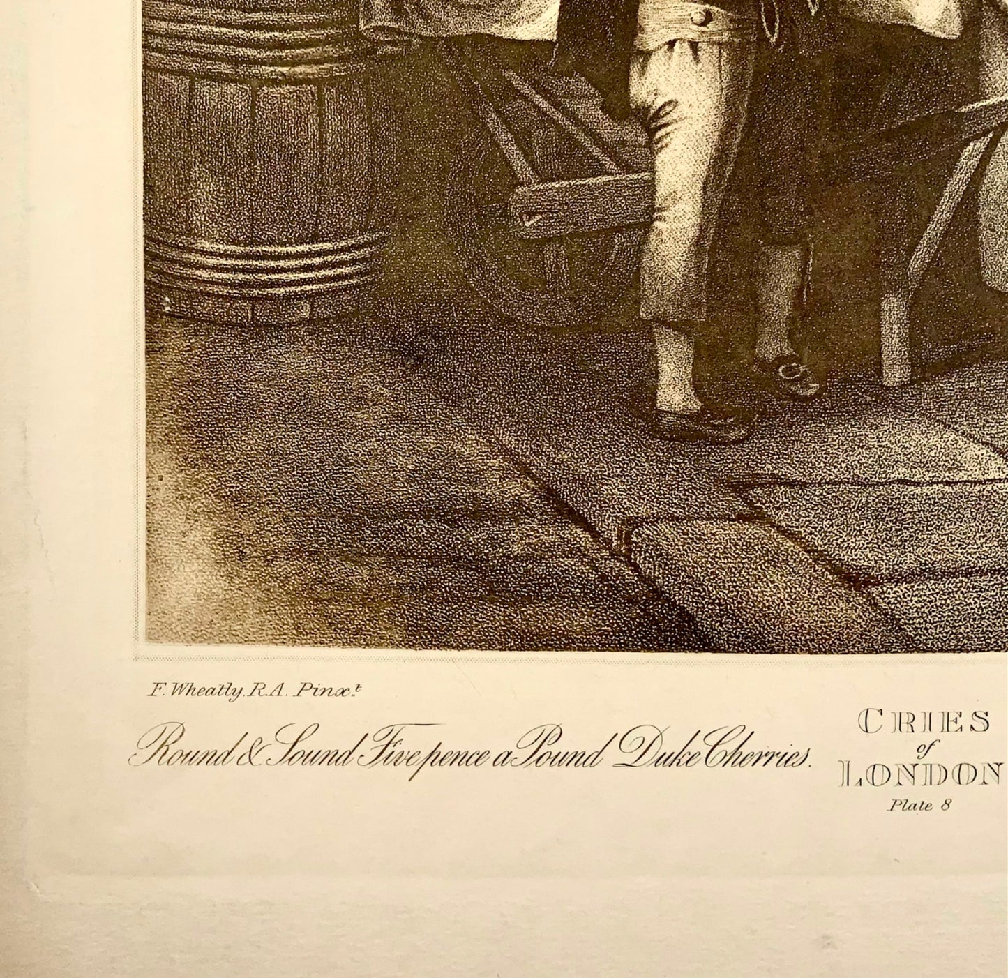 1795 p. Wheatley, Cries of London, Fruit Seller, grande incisione su foglio, mestieri