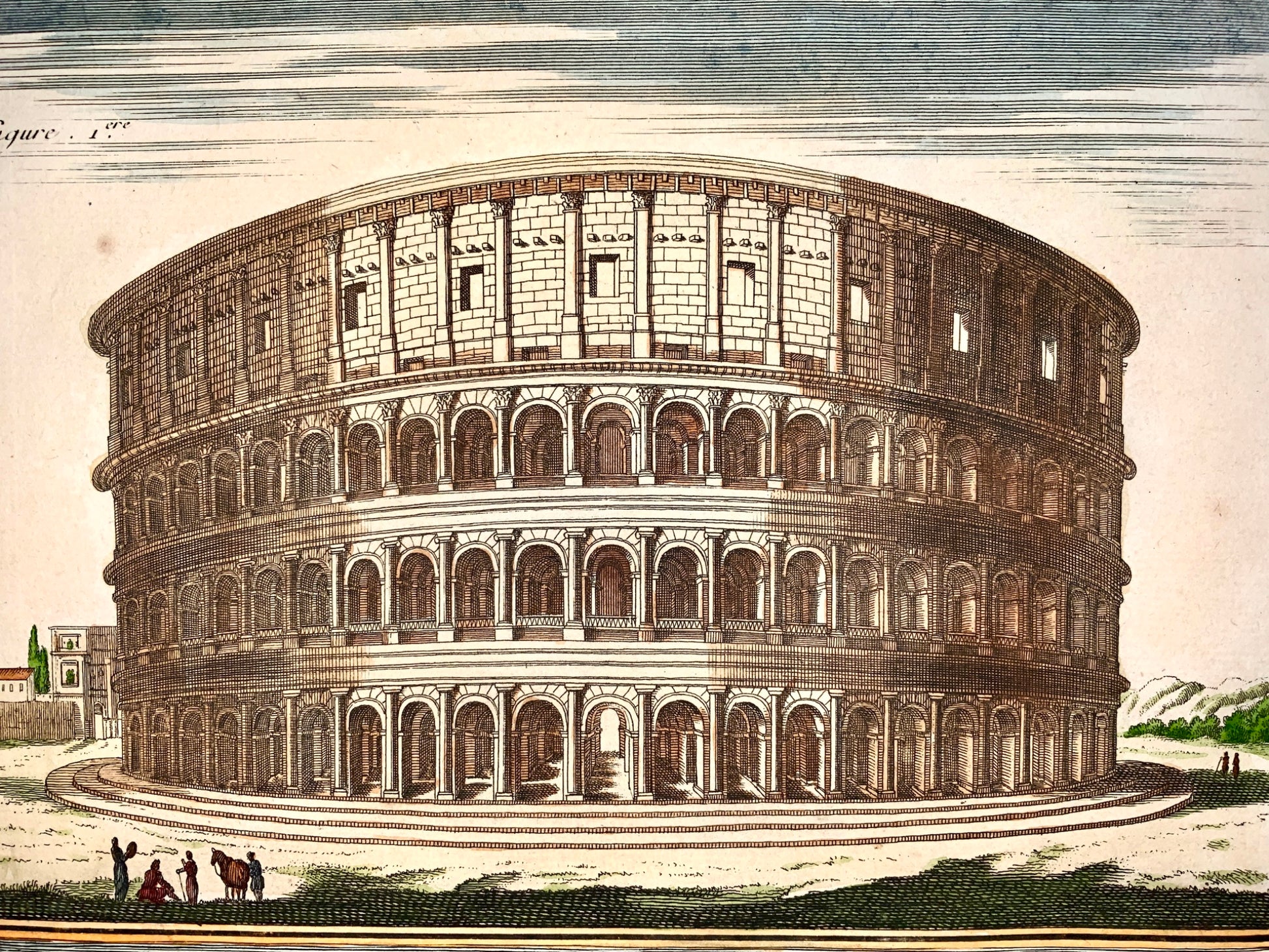 1777 Diderot - Italy: Rome, The Flavian COLOSSEUM copper engraving - Tall folio - Classical Art