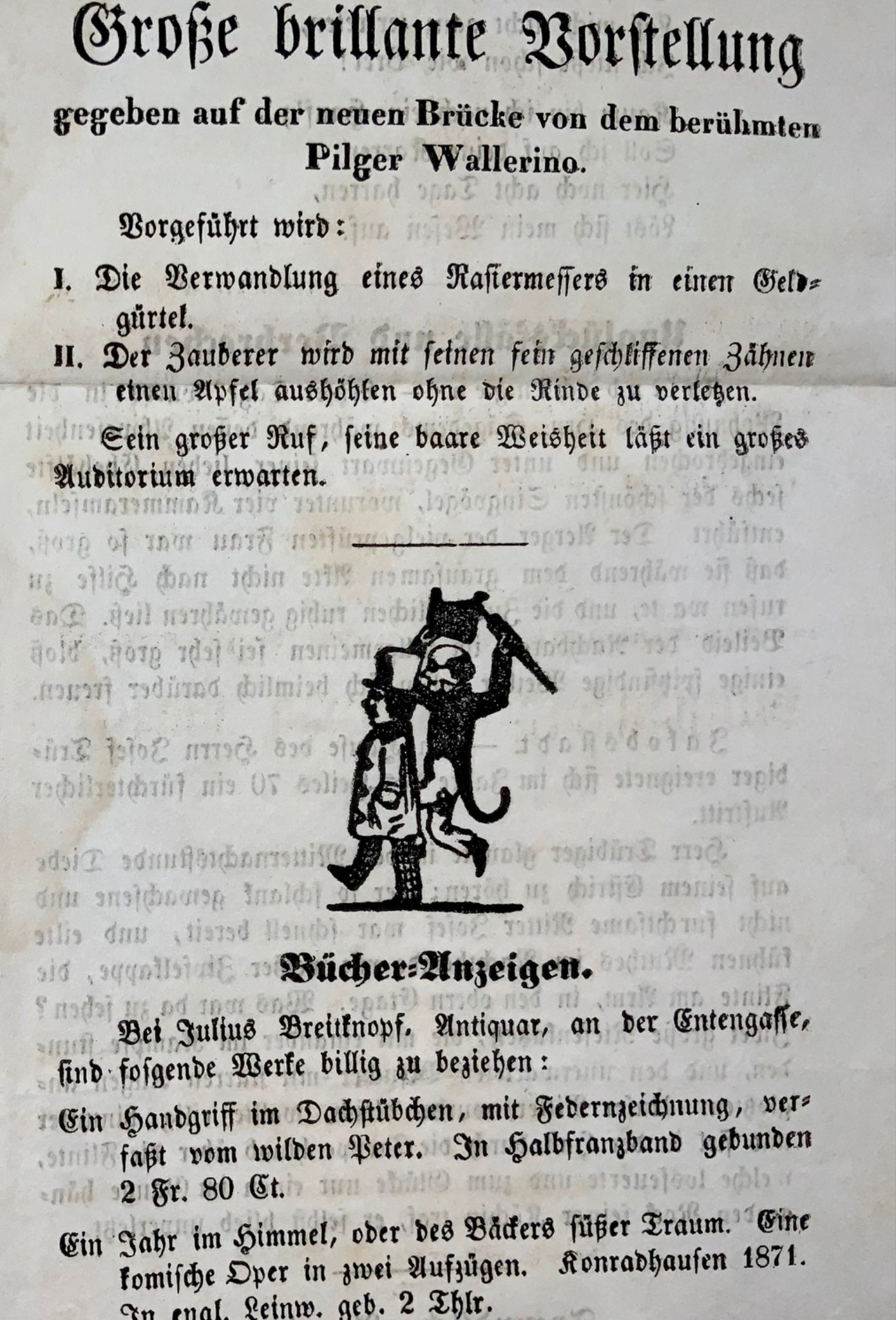 1871 Journal du Carnaval 'Die Laterne', Lucerne, Suisse