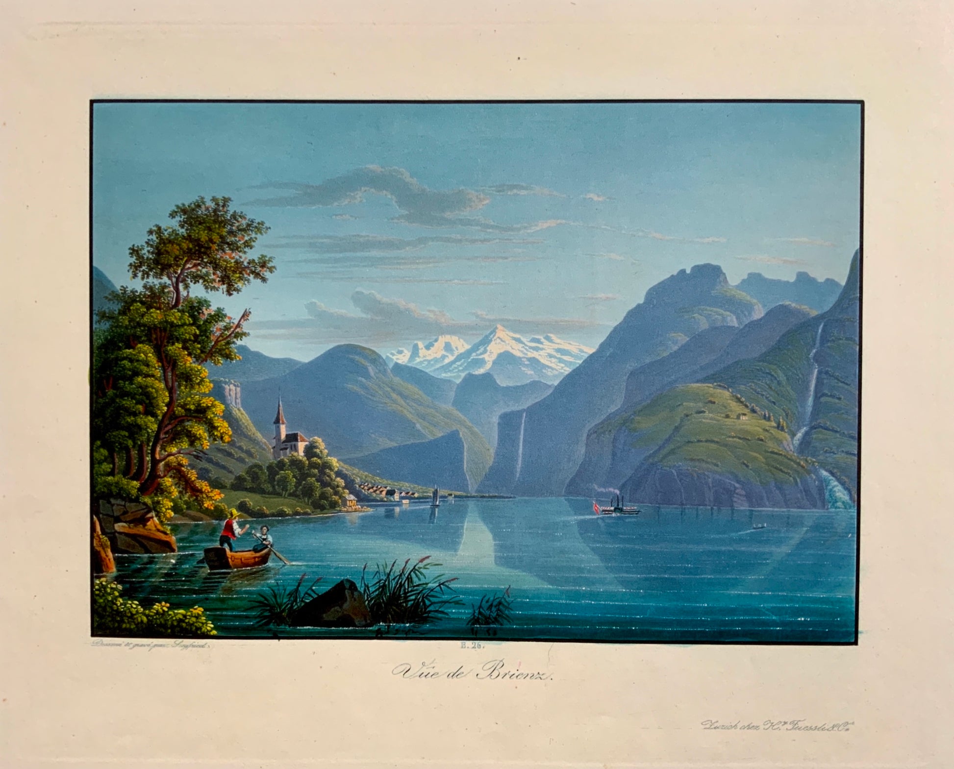1840 Siegfried; Füßlings - BRIENZ hand coloured aquatint Switzerland