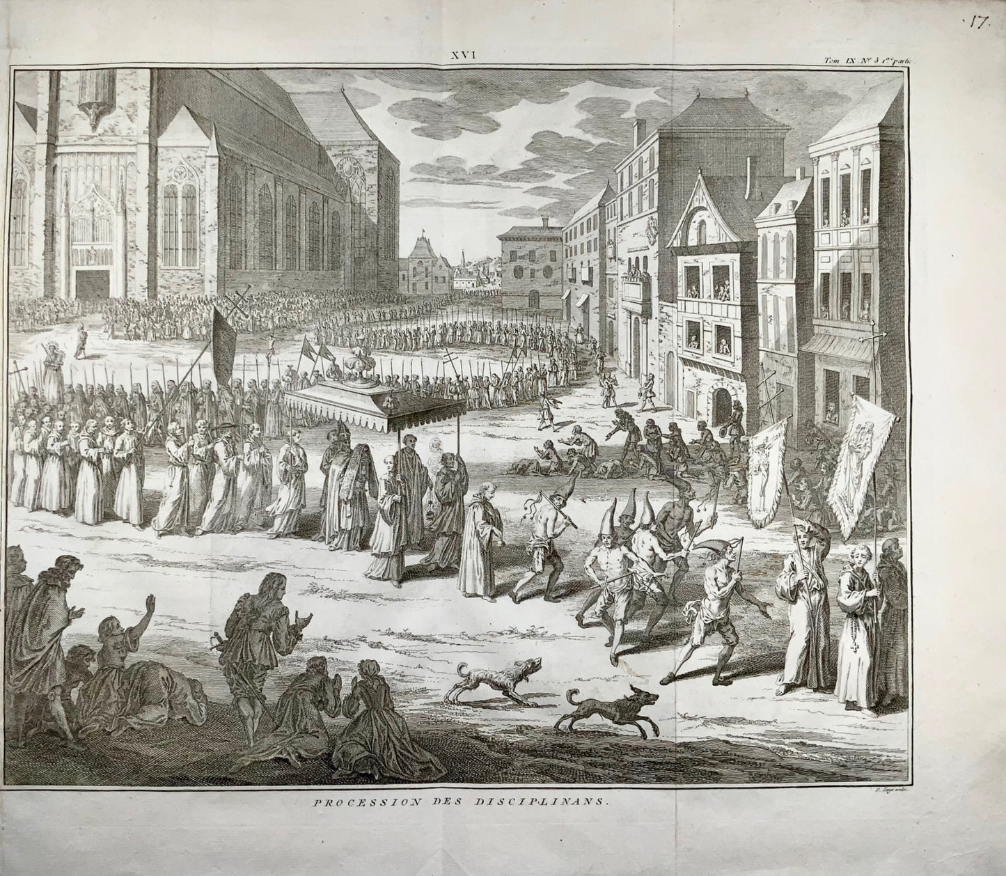 1723 Pieter Tanjé, Une procession de flagellants, religion, christianisme