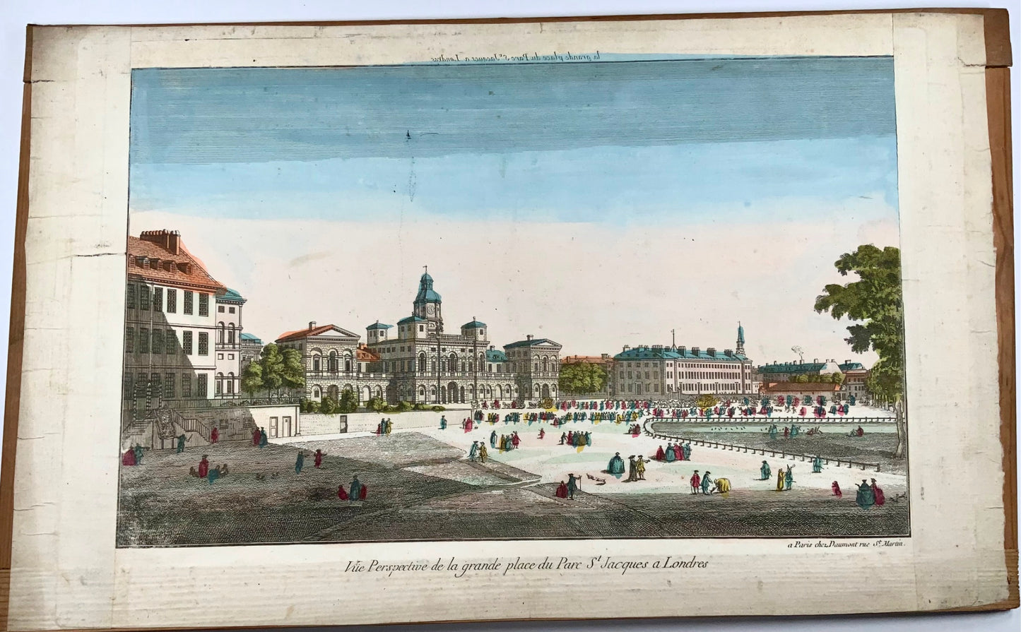 1768 LONDRA: Daumont Horse Guards Parade Stampa ottica [recto Vue de Frankfort] - Topografia