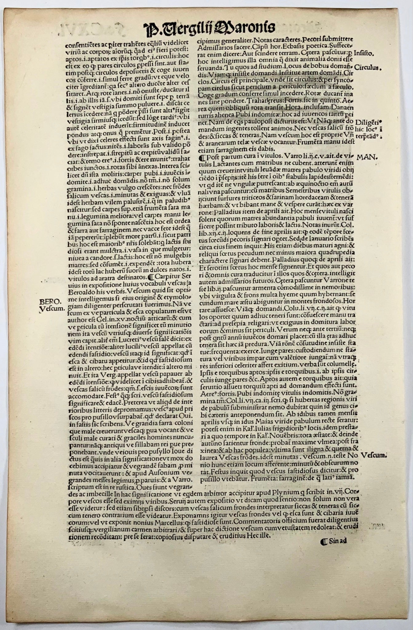 1502 Scena arcadica, tromba, xilografia incunabile, Georgiche di Virgilio, agricoltura
