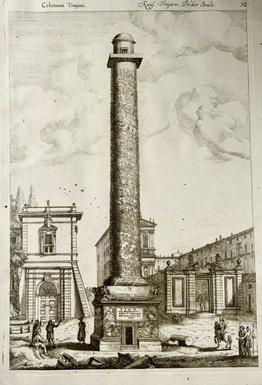 1679 Colonna Traiana a Roma, Joh. Sandrart, maestro dell'incisione 