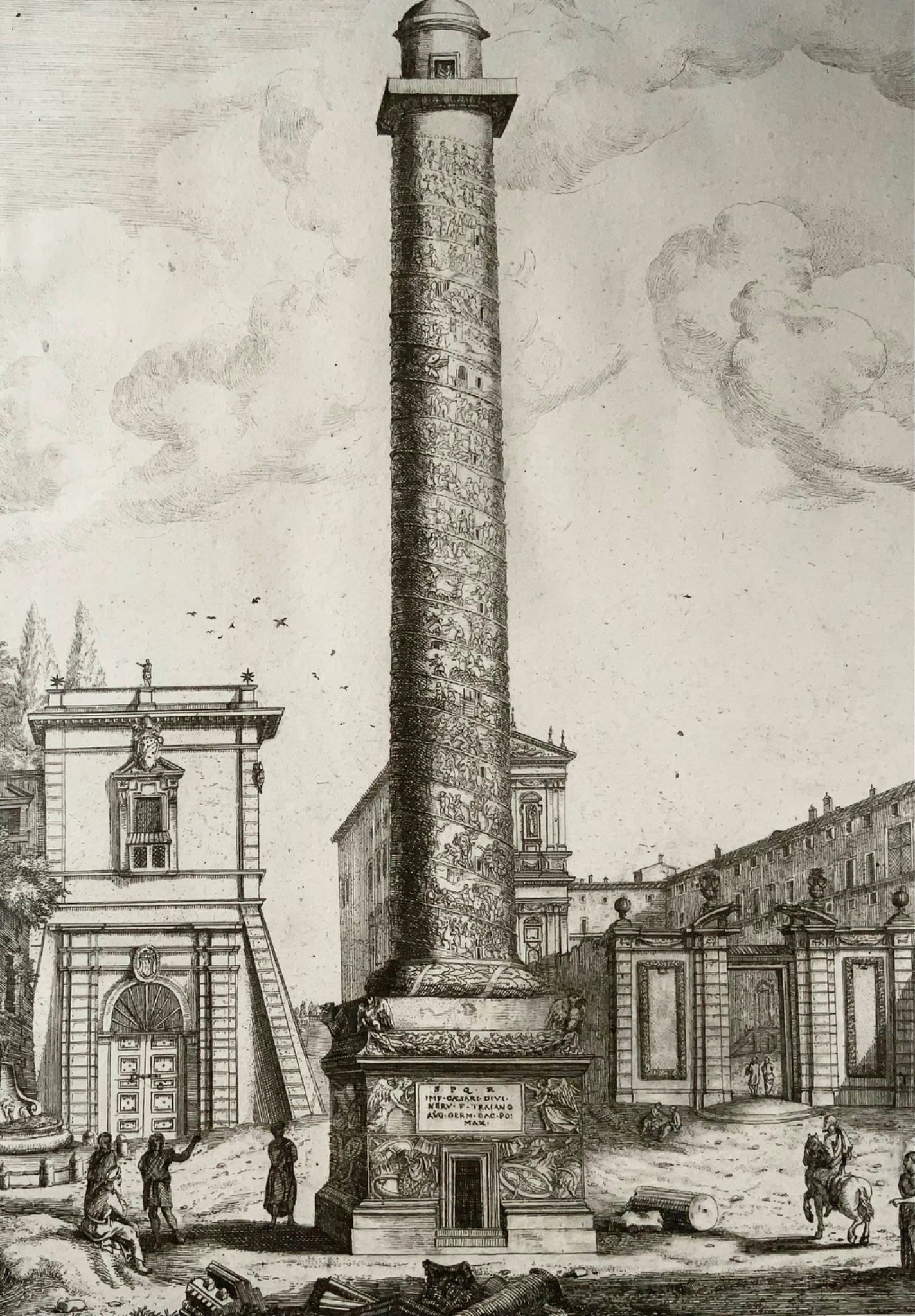 1679 Colonna Traiana a Roma, Joh. Sandrart, maestro dell'incisione 