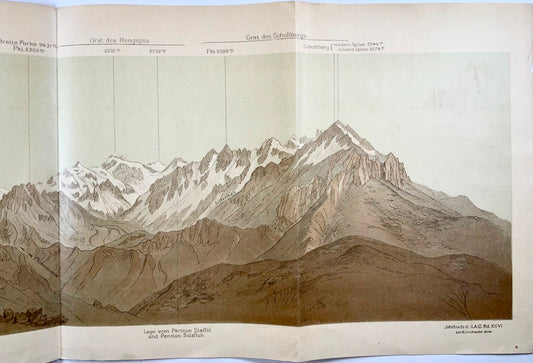 1891 Panorama delle Alpi Vallesi e Bernesi, Partner, 62 cm, Svizzera