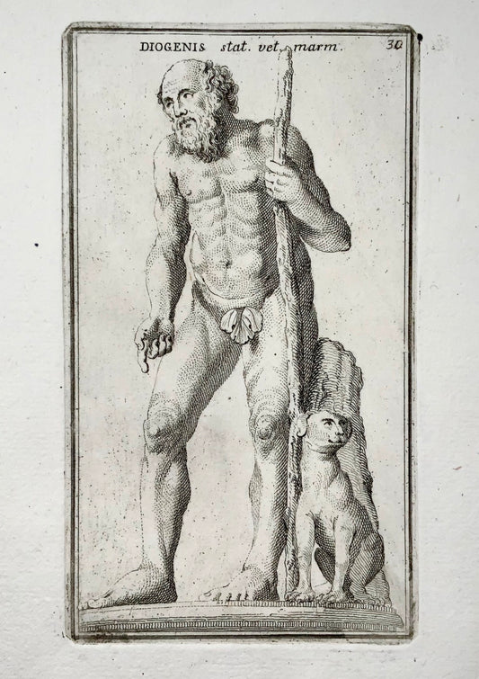 1779 Statue of Diogenes, engraving, "Calcografia di Roma"