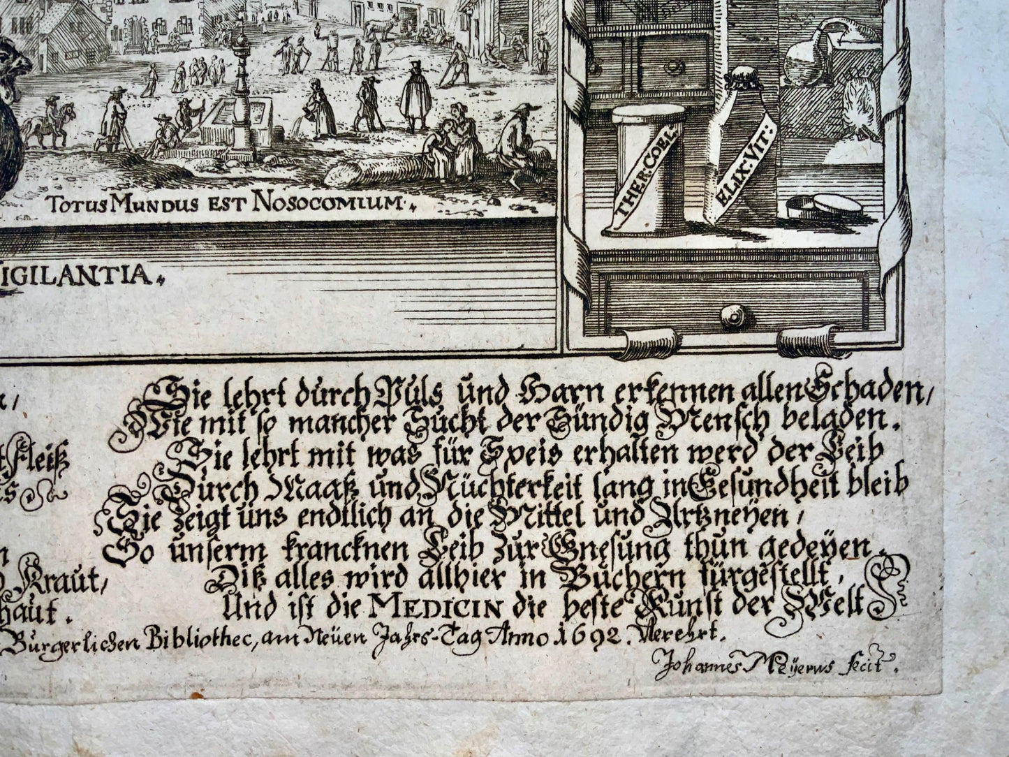 1710 Joh. Meyer, Broadside dedicated to Medicine, ‘Die Heil Kunst’