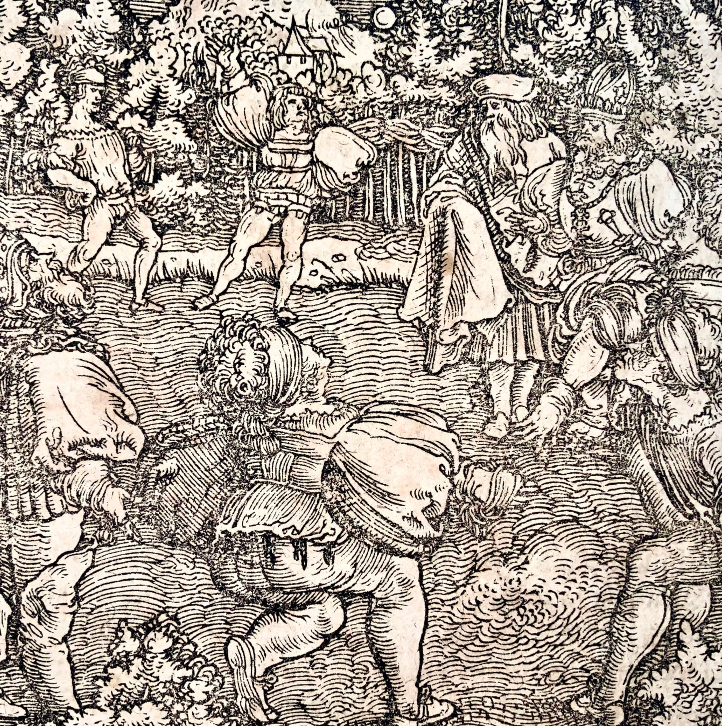 1532 Hans Weiditz, nobles jouant au ballon, sport, maître gravure sur bois