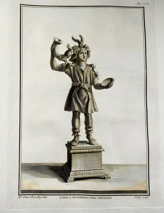 1757 Carlo Nolli secondo Vanni, Statuetta romana, Lar divinità della casa e della famiglia, 51 cm