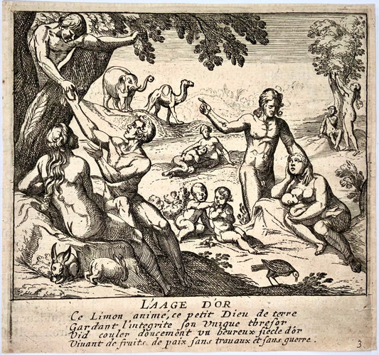 1622 l'âge d'Or (Aetas Aurea), after Ant. Tempesta; Master Engraving