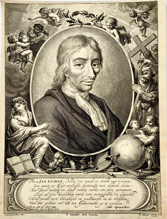 1700 c Portrait of the engraver Jan Luyken by A. Houbraken