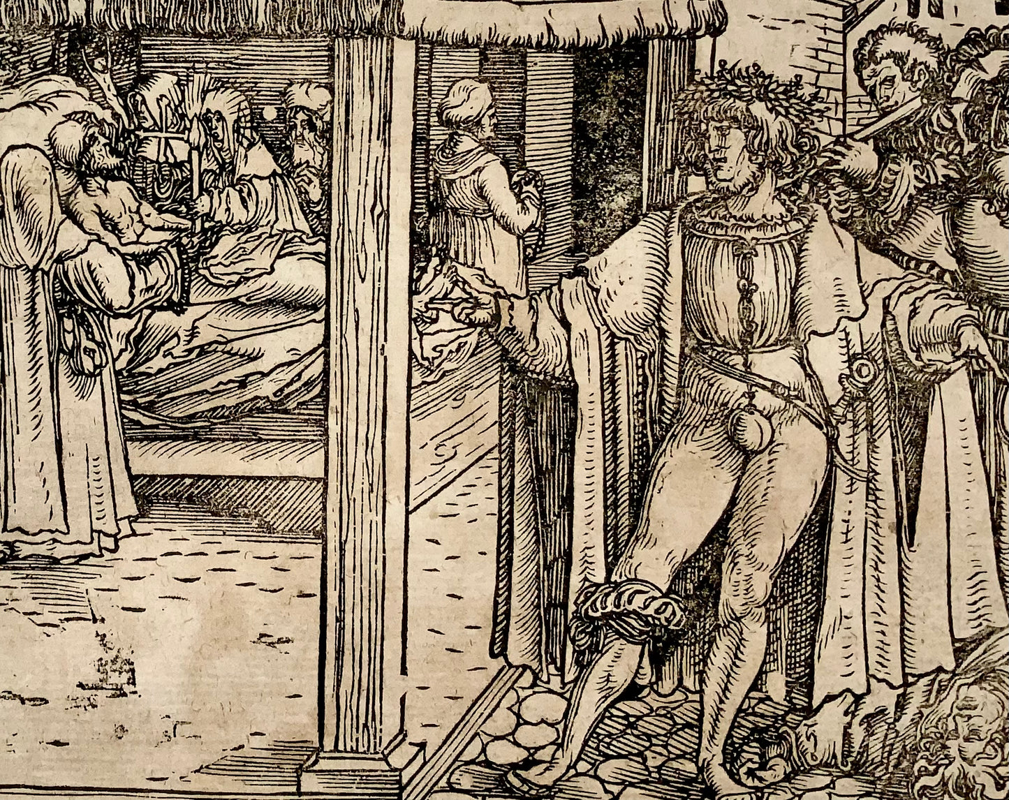 1532 Hans Weiditz, Battaglia con / Morte di un nemico, 2 xilografie magistrali