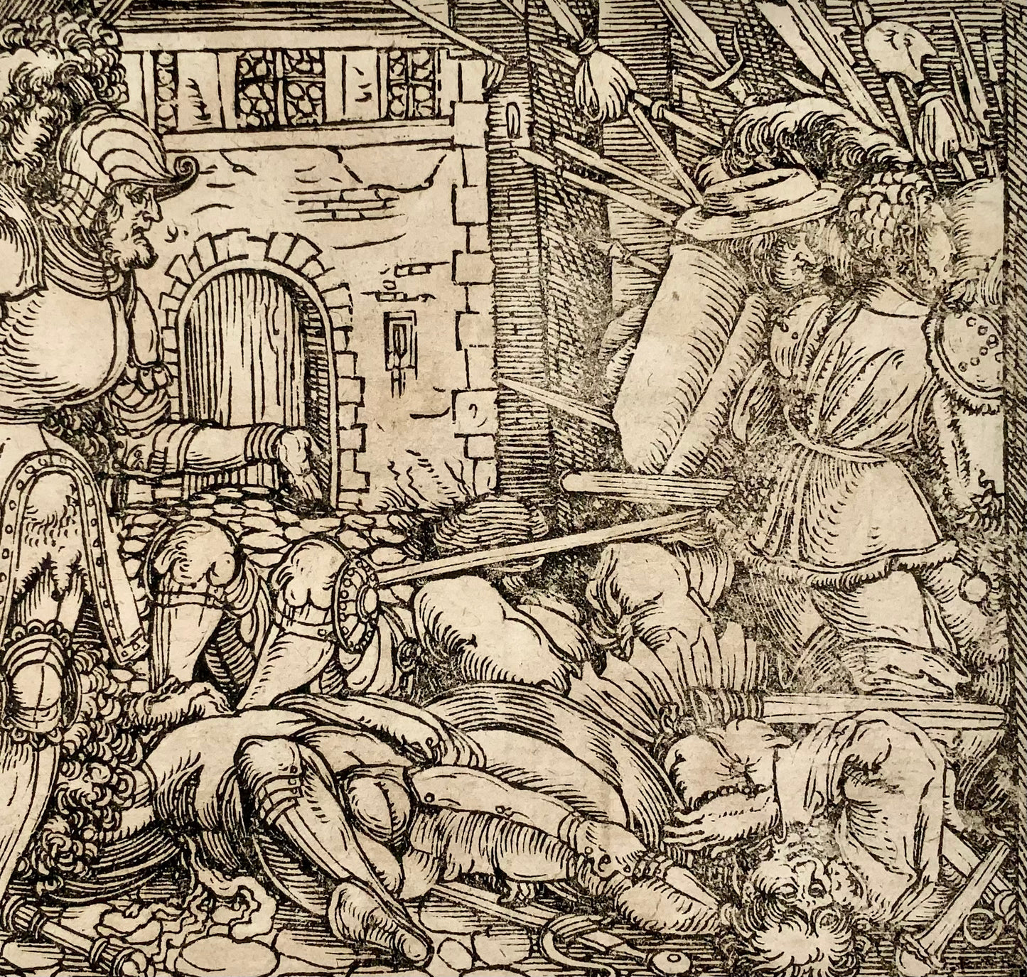 1532 Hans Weiditz, Battle with / Death of an Enemy, 2 master woodcuts
