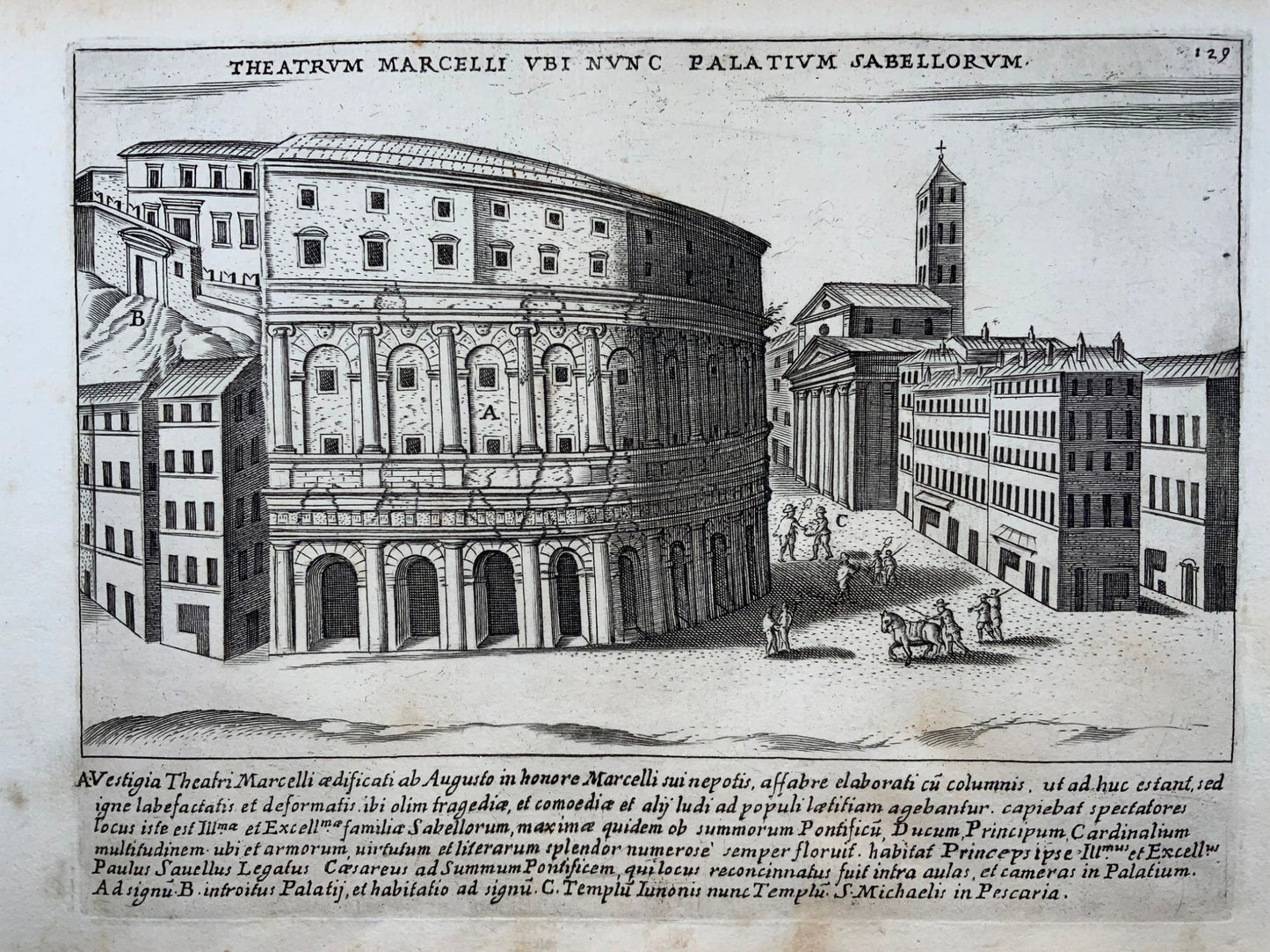 1624 Lauro, Giacomo, Théâtre de Marcellus, Theatrum Marcelli Palatium Sabellore